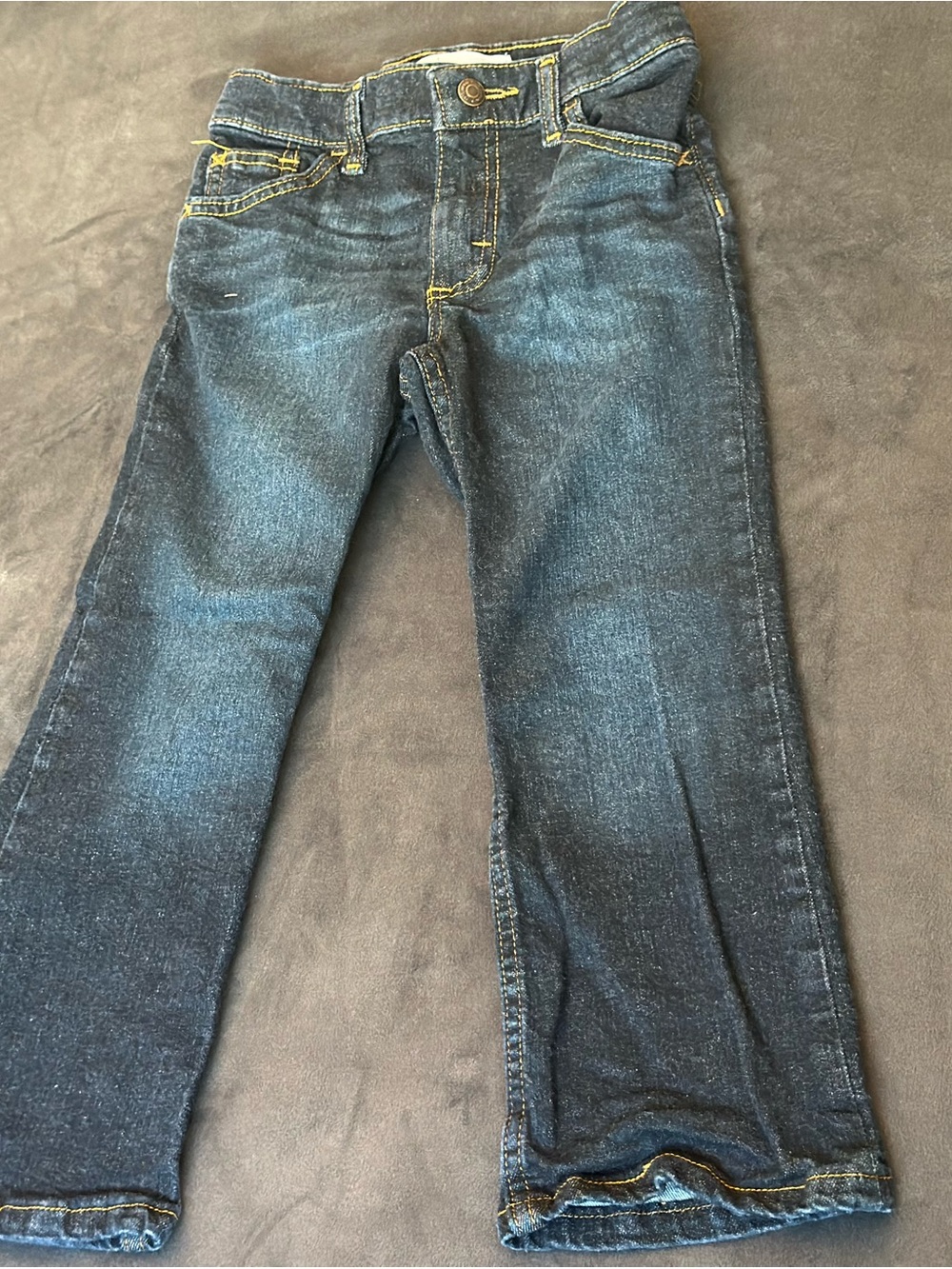 Wrangler Kids Dark Blue Denim Jeans with Yellow Stitching